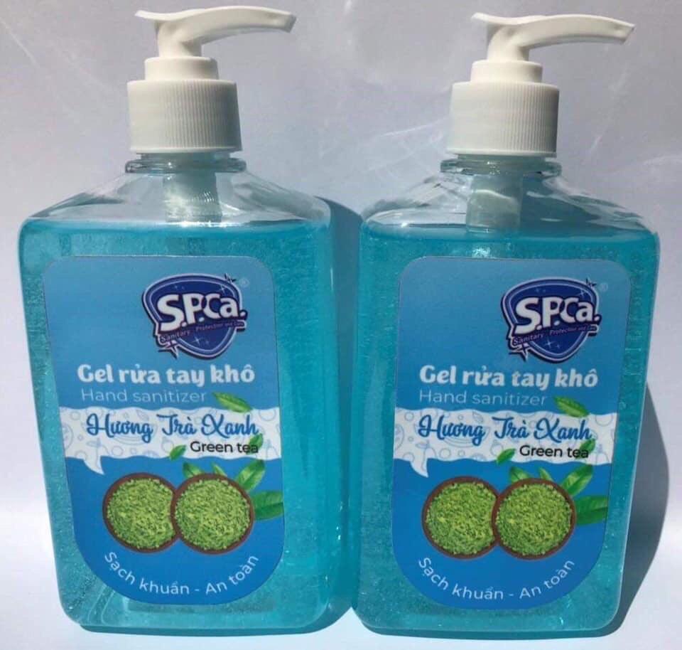 Gel rửa tay khô S.P.CA chai 600ml - Hương trà xanh